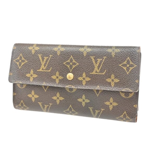 LOUIS VUITTON International Long Trifold Wallet Monogram Brown M61215 67FB891